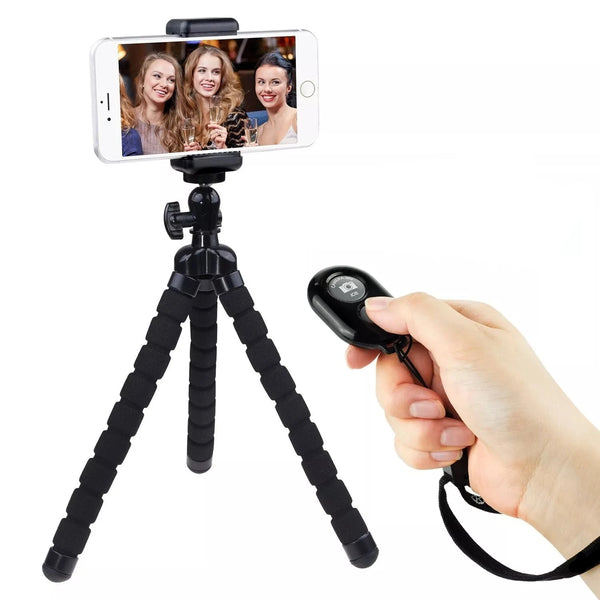 Phone Tripod with Wireless Remote - Ring Light - iOS and Android Smartphones